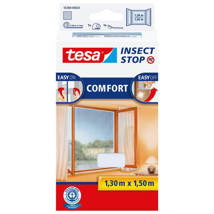 Tesa Fliegengitter Insect Stop Comfort Fenster 1.3x1.5m weiss
