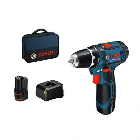 Bosch Akku-Bohrschrauber GSR 12V-15 mit 2 x 2,0 Ah-Li-lon-Akku