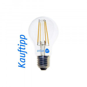 LED Lampe : onlux FiLux A60-4E E27 4-Filament LED 230V - 5.8W 810lm 300° 60W