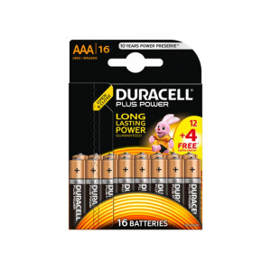 Duracell Plus Power 12+4 Pack MN2400 LR03 AAA