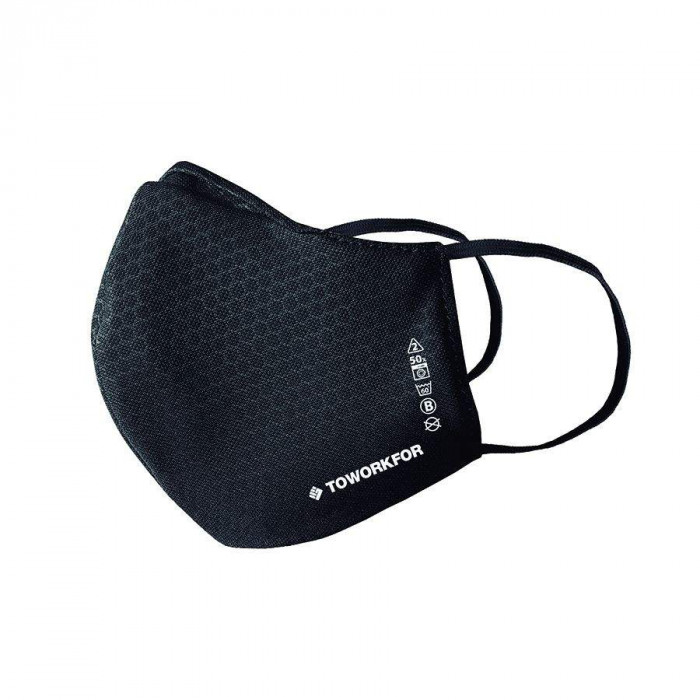 Mund-Nasen-Maske TO WORK FOR schwarz NEUE VERSION