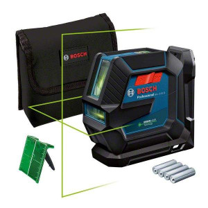 Bosch Linienlaser GLL 2-15 G inkl. Laserzieltafel und 4 x Batterie AA