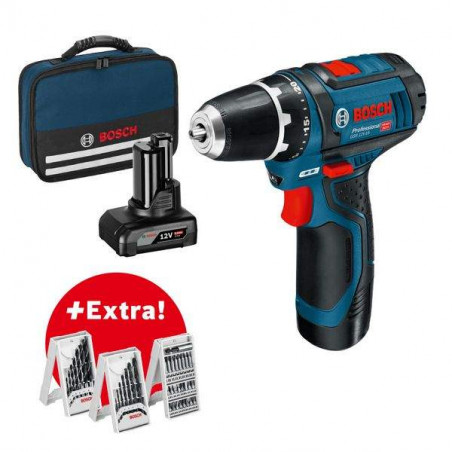 Bosch Akku-Bohrschrauber GSR 12V-15 Professional Set