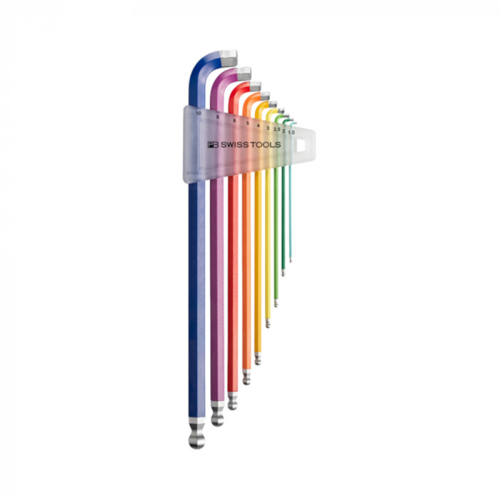 PB Swiss Tools Winkelschraubenzieherset bis Gr. 10 farbig