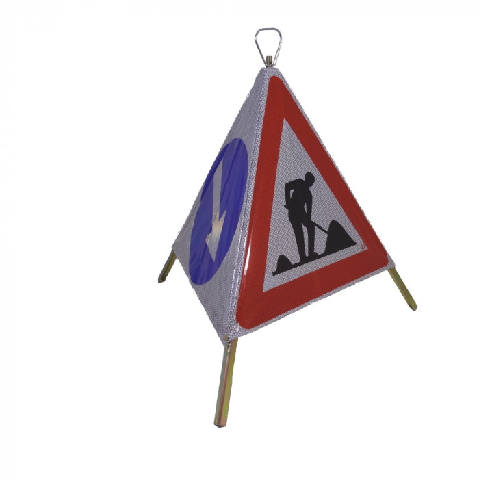 Faltsignal VOLLREFLEX - Baustelle - Signal rechts und links - 90cm - R2