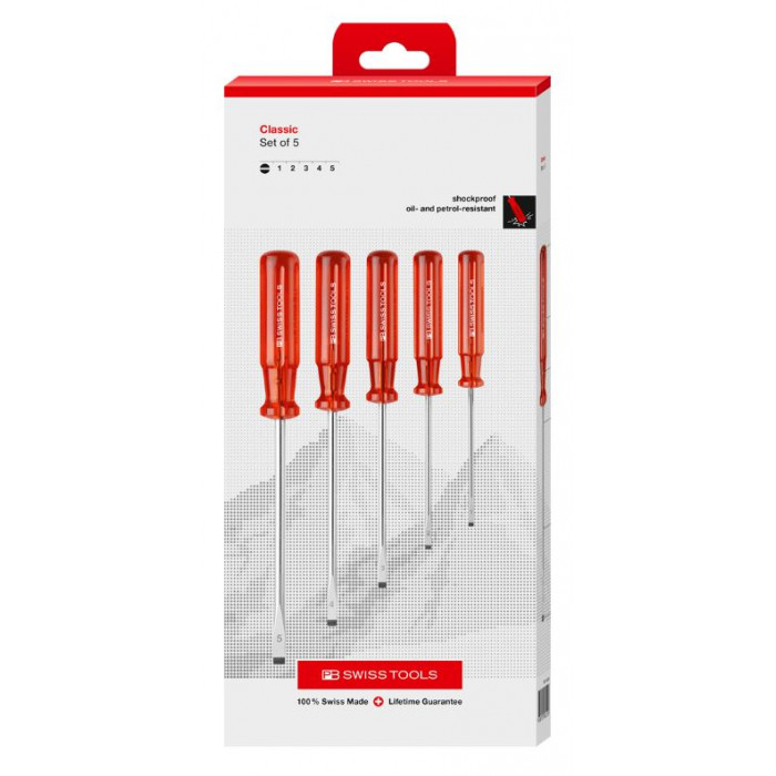 PB Swiss Tools Schraubenzieher - Set PB 1561 CBB Classic - SL 1-5